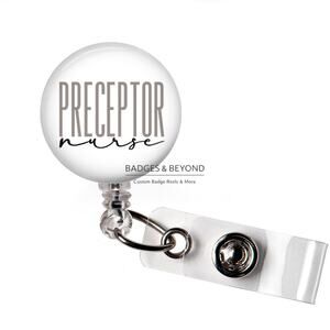 Preceptor Nurse Badge Reel | RN Mentor Retractable ID Name Tag Holder for Nurses